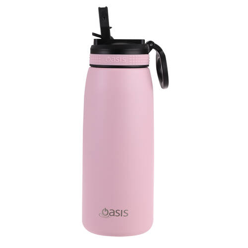Oasis Stainless Steel Double Wall Sports Bottle w/ Sipper 780ml Carnation