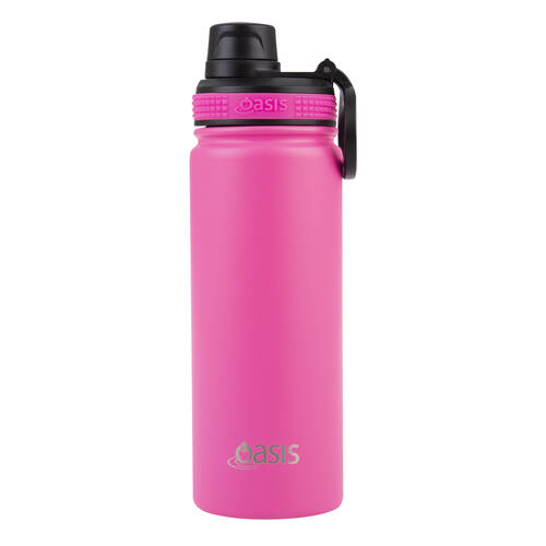 Oasis Stainless Steel Insulated Challenger Sports Bottle w/Cap 550ml Neon Pink