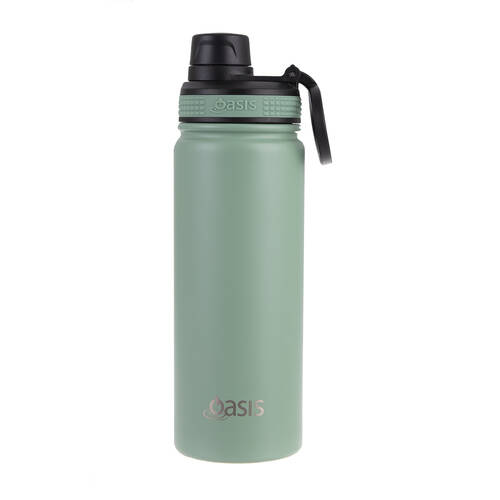 Oasis Stainless Steel Insulated Challenger Sports Bottle w/Cap 550ml Sage Green
