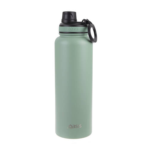 Oasis Stainless Steel Insulated Challenger Sports Bottle w/ Cap 1.1L Sage Green