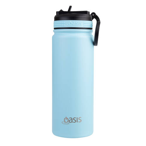 Oasis Stainless Steel Insulated Challenger Sports Drink Bottle 550ml Island Blue