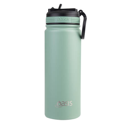 Oasis Stainless Steel Insulated Challenger Sports Drink Bottle 550ml Sage Green