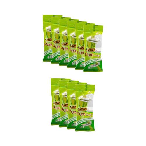 10x 2PK Bic Pure Lady 3 Blade Womens Disposale Shaver/Razor Aloe Infused