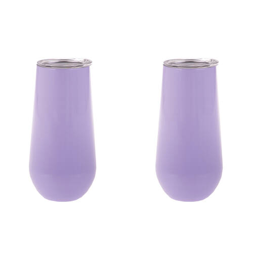 2PK Oasis Stainless Steel Insulated Champagne Flute Double Walled 180ml Lilac