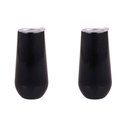2PK Oasis Stainless Steel Insulated Champagne Flute Double Walled 180ml Midnight