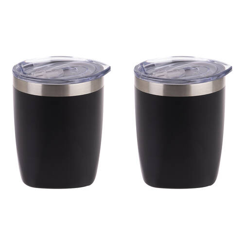 2PK Oasis Stainless Steel Double Wall Insulated Old Fashion Tumbler 300ml Matte Onyx