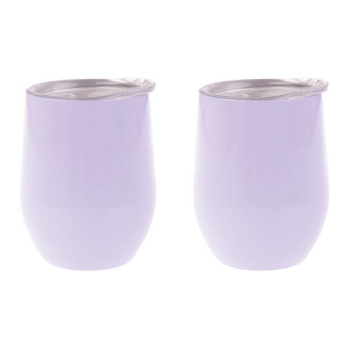 2PK Oasis Stainless Steel Insulated Wine Tumbler Double Walled 330ml Lilac