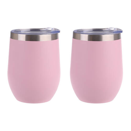 2PK Oasis Stainless Steel Insulated Wine Tumbler Double Walled 330ml Matte Carnation