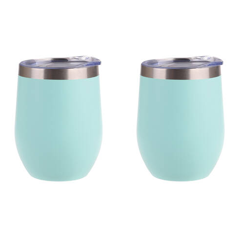 2PK Oasis Stainless Steel Insulated Wine Tumbler Double Walled 330ml Matte Mint