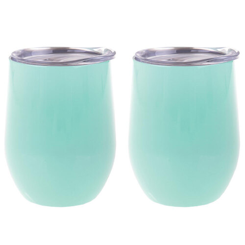 2PK Oasis 300ml Stainless Steel Double Wall Wine Tumbler - Spearmint