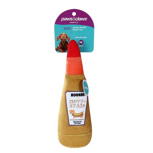 Paws & Claws 20x8cm  Plush Mustard Bottle
