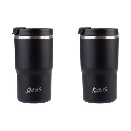 2PK Oasis Ceramic Lined Stainless Steel Insulated Travel Mug 480ml Black