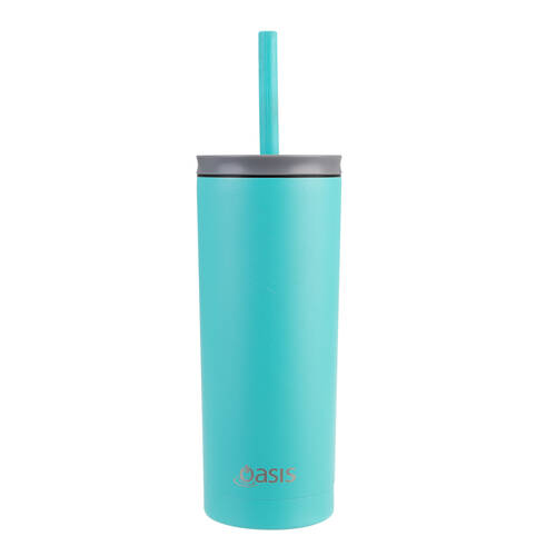 Oasis Super Sipper Stainless Steel Insulated Tumbler w/ Straw 600ml Turquoise