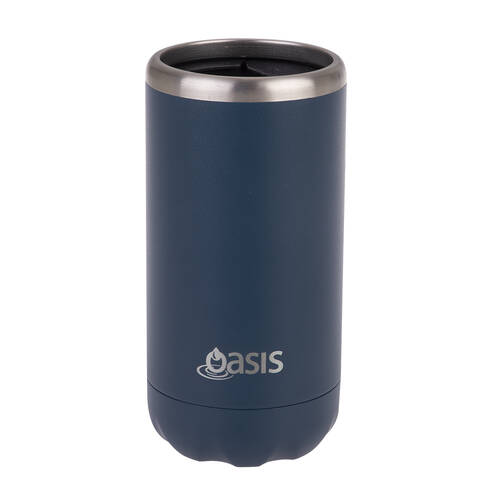 Oasis Stainless Steel Insulated Cooler Can Double Walled 330ml Navy