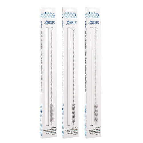 3x 4pc Oasis Tritan Commuter Travel Tumbler Straw Set w/ Cleaning Brush