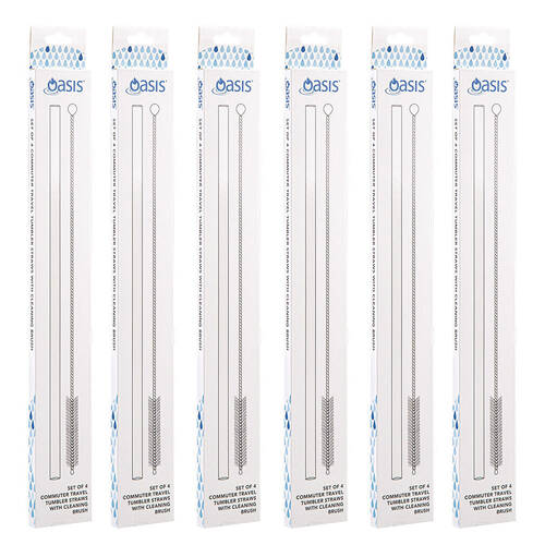 6x 4pc Oasis Tritan Commuter Travel Tumbler Straw Set w/ Cleaning Brush