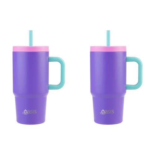2PK Oasis Stainless Steel Insulated Jnr Commuter Travel Tumbler 700ml Mermaid Purple