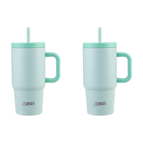 2PK Oasis Stainless Steel Insulated Jnr Commuter Travel Tumbler 700ml Mint