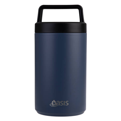 Oasis Stainless Steel Double Wall Insulated Food Flask w/ Handle 700ml Indigo