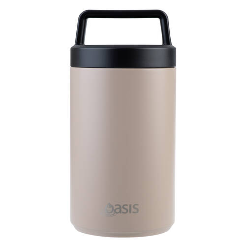 Oasis Stainless Steel Double Wall Insulated Food Flask w/ Handle 700ml Latte