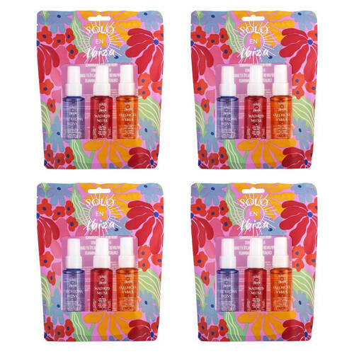 4PK 3x 30ml Solo En Ibiza Women's Body Spray Mist Fragrance Set Travel Size 