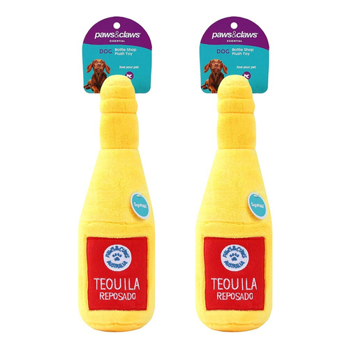 2PK Paws & Claws 31x10cm Bottle Shop Plush - Tequila