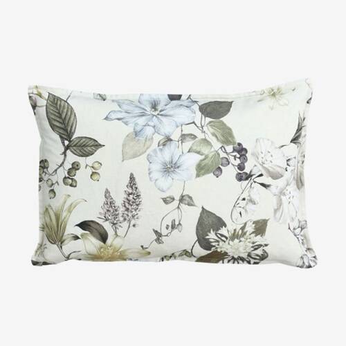 MM Linen Sanctuary Linen/Cotton Blend Blue Botanical Decorative Cushion 40x60cm