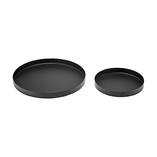 2pc Tempa Aurora Matte Black Assorted Serving Tray