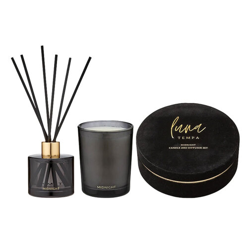 2pc Tempa Luna Midnight Candle & Diffuser Set