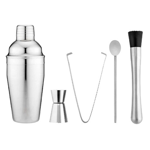 5pc Tempa Aurora Silver Cocktail Set
