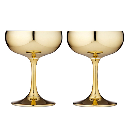 2pc Tempa Aurora Gold Coupe Glasses 220ml