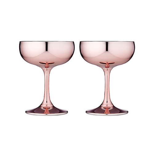 2pc Tempa Aurora Rose Coupe Glass