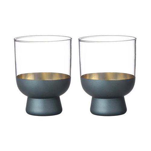 2pc Tempa Aria Teal Glass Tumbler