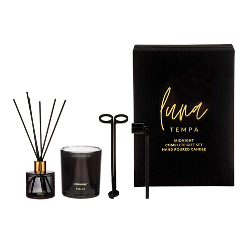 Tempa Luna Midnight Complete Candle Diffuser Gift Set