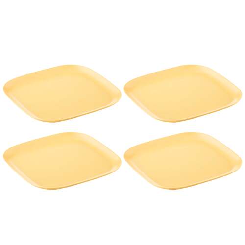 4PK Delilah Melamine 22cm Picnic Snack Plate - Yellow