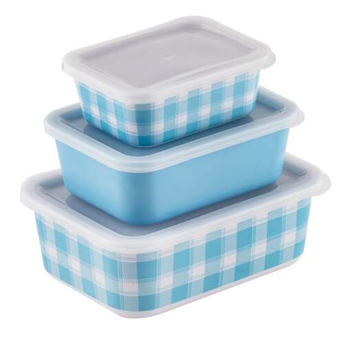 3PK Delilah Melamine Food Storage Container Set - Blue