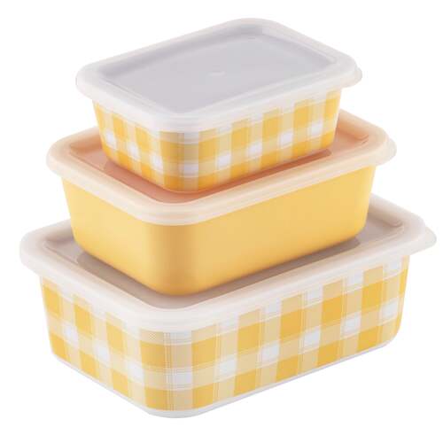 3PK Delilah Melamine Food Storage Container Set - Yellow