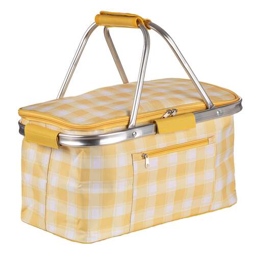 Delilah 46x24cm Picnic Basket w/ Carry Handle - Yellow