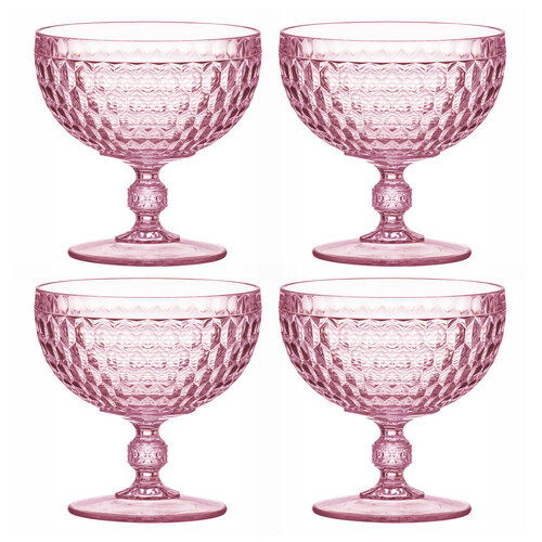 4PK Tate Round 450ml/12cm Acrylic Dessert Bowl Serving Dish - Strawberry