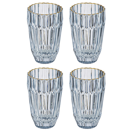 4PK Amara 300ml Highball Glass Tumbler Drink Cup - Blue