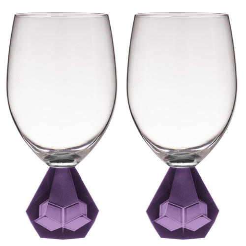 2PK Zhara 350ml Wine Glass/Water Drinkware Cup - Amethyst