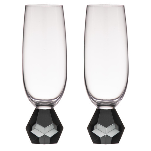 2PK Zhara Crystal 200ml Champagne Glass Drinkware - Onyx