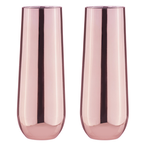 2PK Aurora 500ml Stemless Champagne Glass Cup - Rose