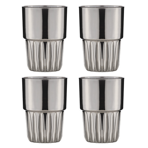 4pc Tempa Skye Charcoal Highball Glass Drinking Tumblers 8.5x8.5x12cm