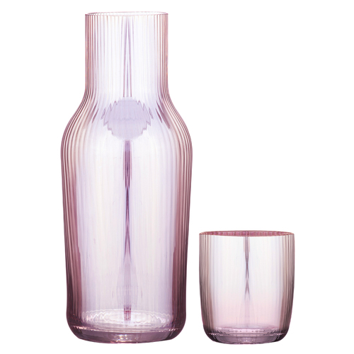 2pc Tempa Thalia 1.35L Crystal Carafe & Glass Set - Pink Quartz