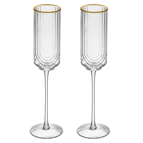 2pc Tempa Florence 230ml Champagne Flute Glass - Clear