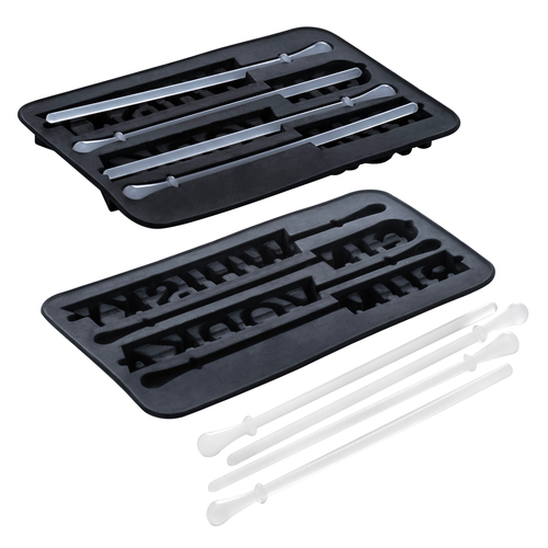 2pc Tempa Quinn Beverages 18.5cm Silicone Ice Cube Tray - Black