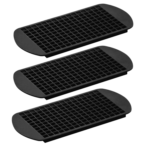 3pc Tempa Quinn Pebbles 23cm Silicone Ice Cube Tray - Black