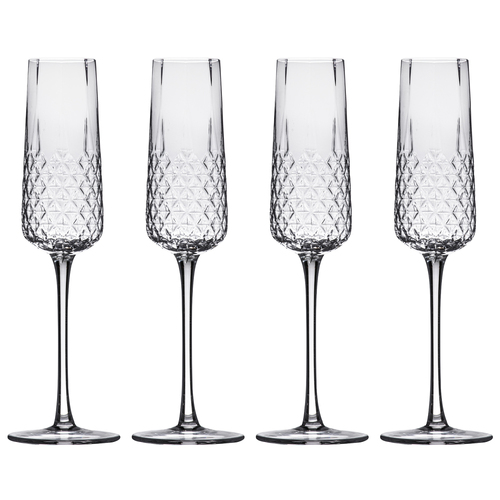 4pc Tempa Jasper 200ml Crystal Champagne Glass Drinking Set