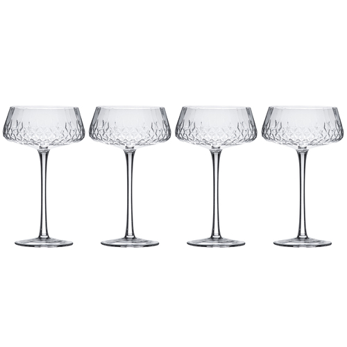 4pc Tempa Jasper 18cm/330ml Crystal Cocktail Glass Drinking Set